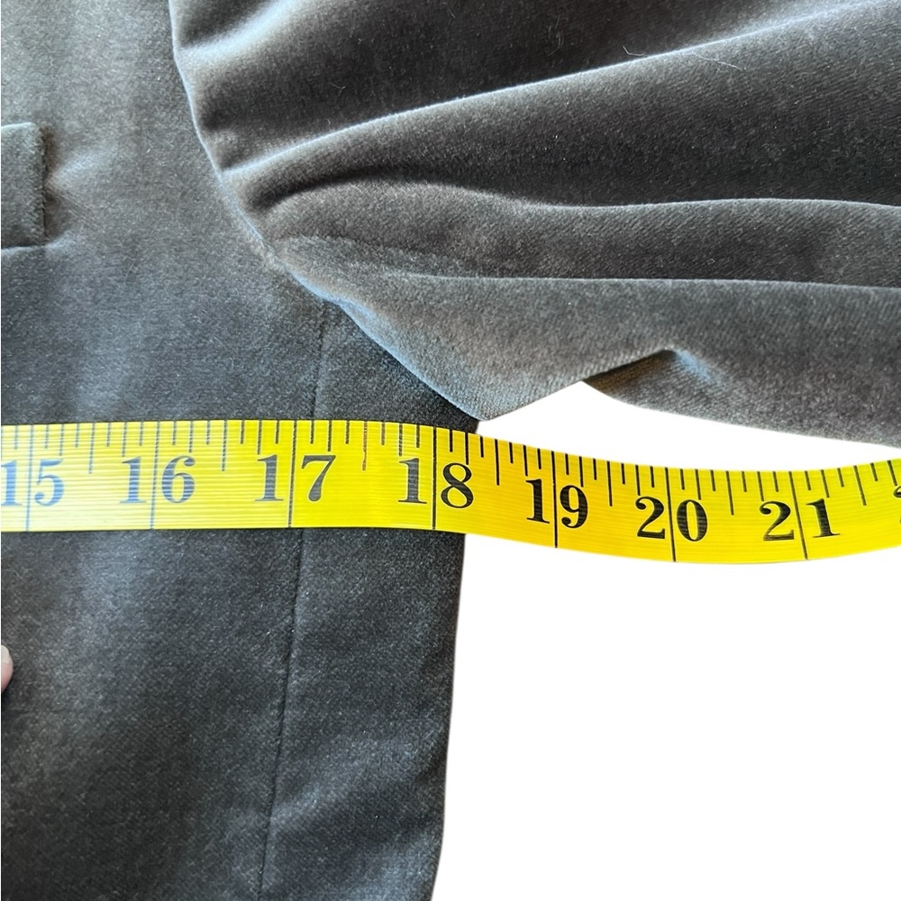 J. Crew Grey Green Colored Velvet Vintage Blazer c.2006 size 8 - Picture 4 of 11